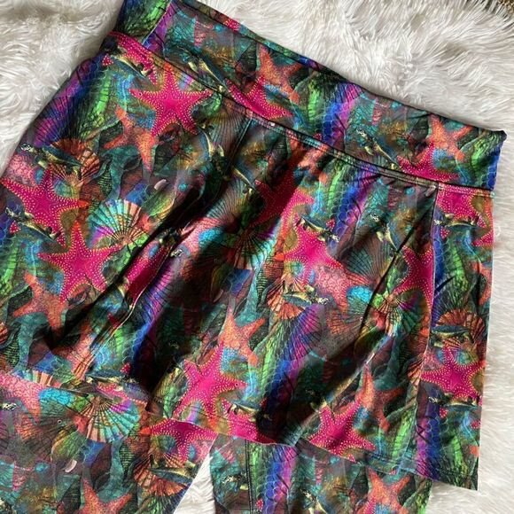 Donajo Modest Skirted Crop Leggings Turtles Starfish Women’s Size 3 Multicolor - Picture 3 of 9